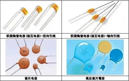 積層陶瓷電容(獨石電容)-徑向引線、積層陶瓷電容(獨石電容)-軸向引線、瓷片電容、高壓瓷片電容